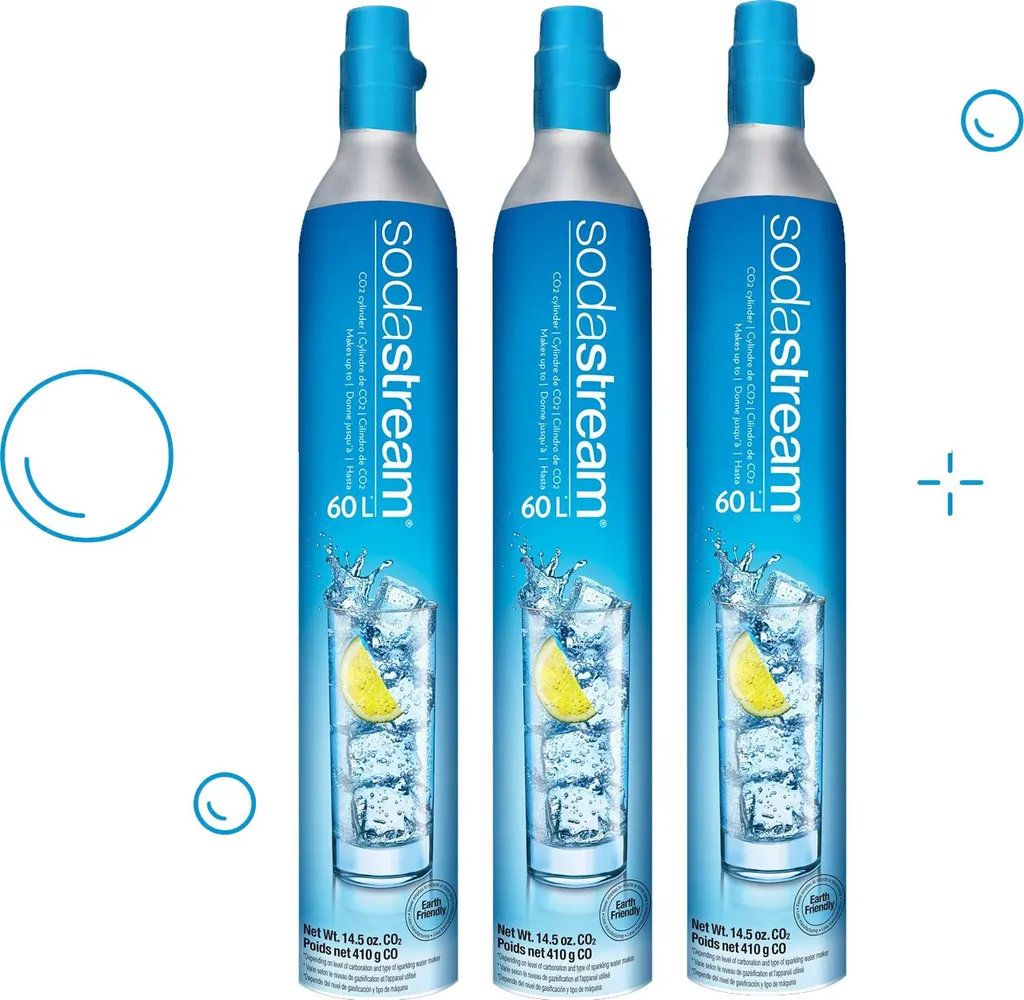 Set 3 Ricariche CO2 60L SodaStream | Bombole Originali Gasatore Acqua