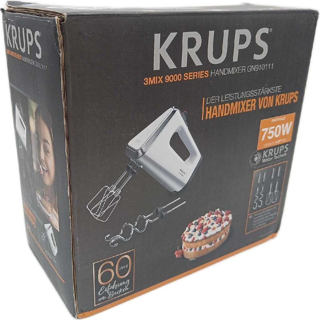 Krups 3Mix 9000, Handmixer, Weiß, Kneten, Schlagen, Mixen, Produktbild 