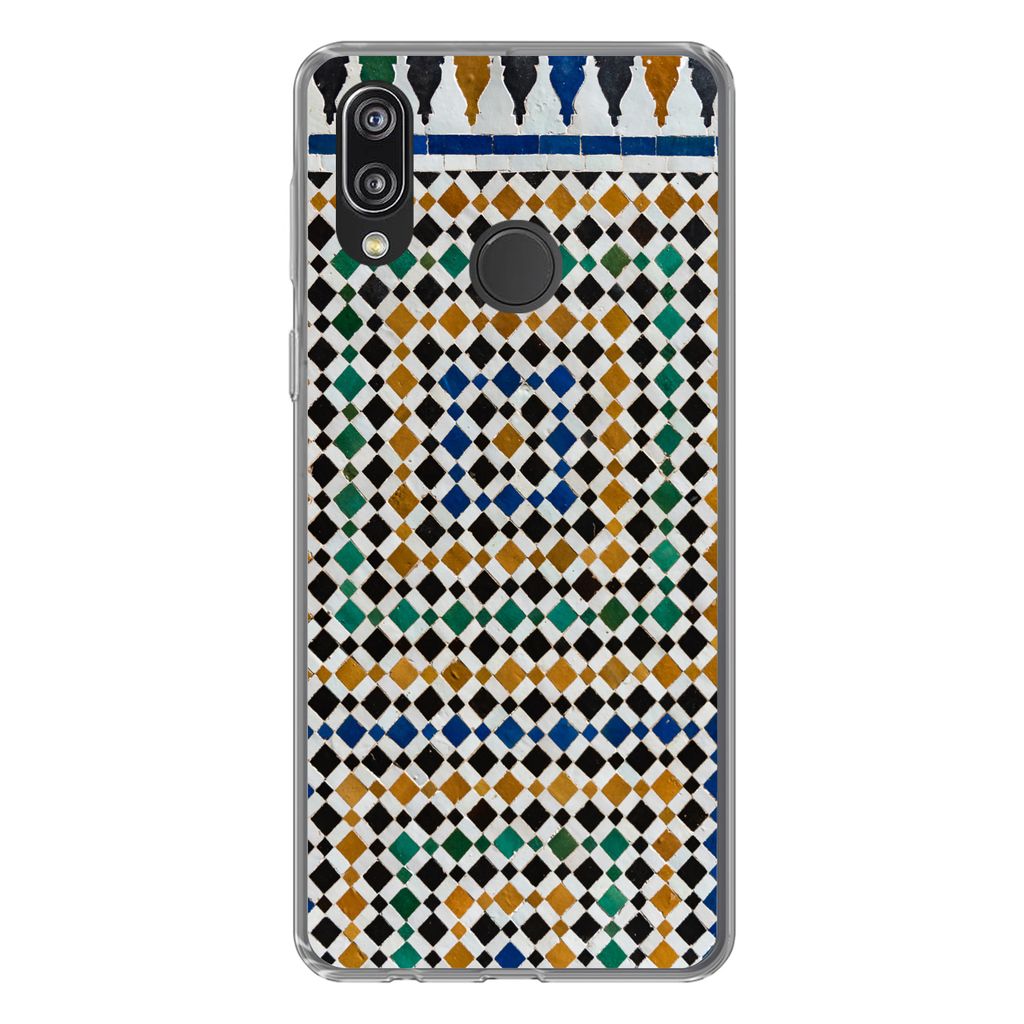 MuchoWow Handyhülle Schutzhülle Hülle für Huawei P20 Lite (2020) Ein marokkanisches Mosaik, das wie eine Art Labyrinth aussieht Silikon Softc...