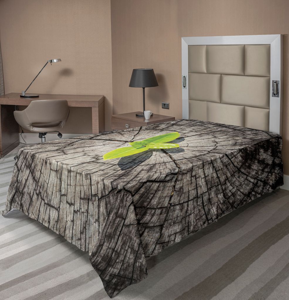 ABAKUHAUS Baum des Lebens Bettlaken, Erde Mit Last Bush Saving Planet Symbolisches Bild Hoffnung Natur Home, weiches bequemes oberes Bettlaken für...