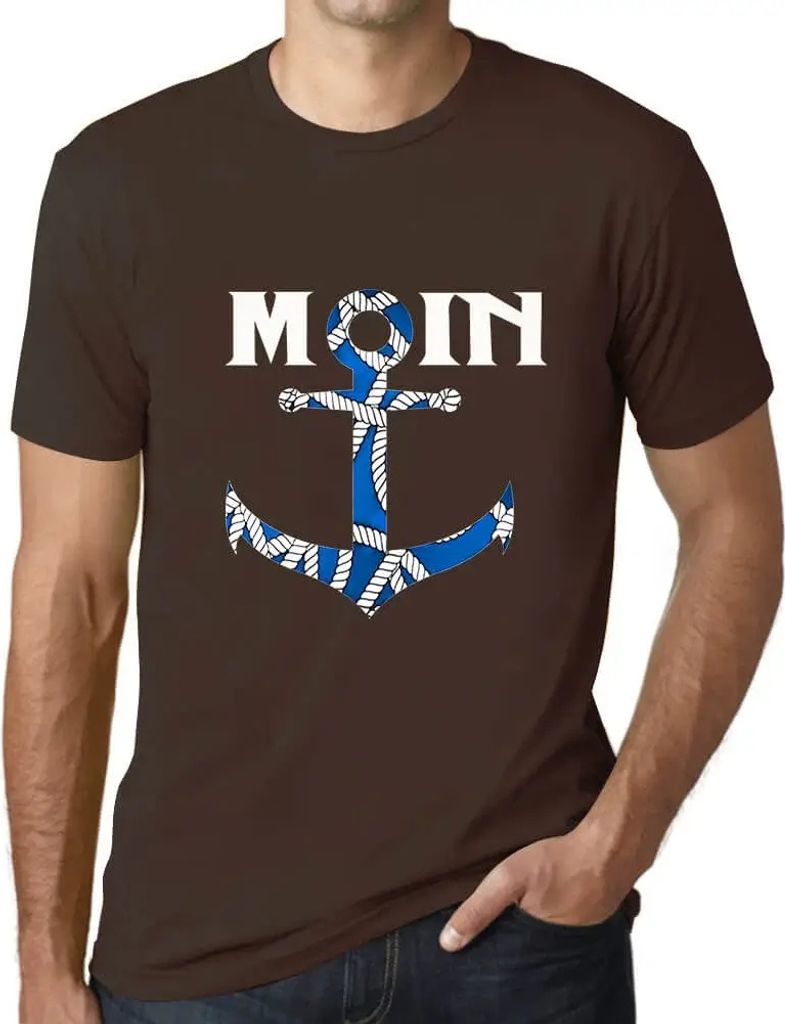 Herren Grafik T-Shirt Moin Anchor North Sommer Öko-Verantwortlich Vintage Jahrgang Kurzarm Lustige Druck Geburtstag Geschenk Mann
