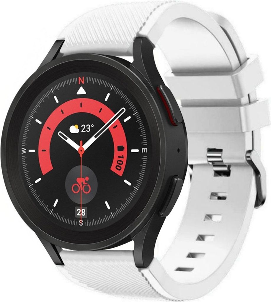 Strap-it Samsung Galaxy Watch 5 Pro Silikonarmband (Weiß)
