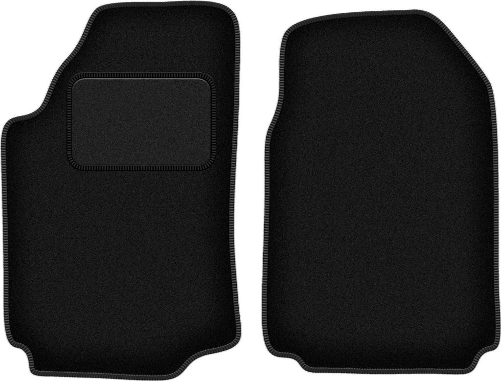 Velours-Fußmatten Vorne passend für Audi 200 C3 (Limousine, Avant, Bj. 1983-1991) – schwarz, passgenau, mit Befestigungen set 2 Stk. - STANDARD
