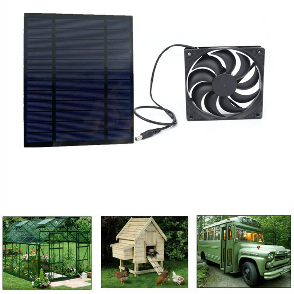 Ventola Di Estrazione Solare Da 10 Pollici, 100W, 3000 Rpm, Impermeabile, Per Pollai E Serre