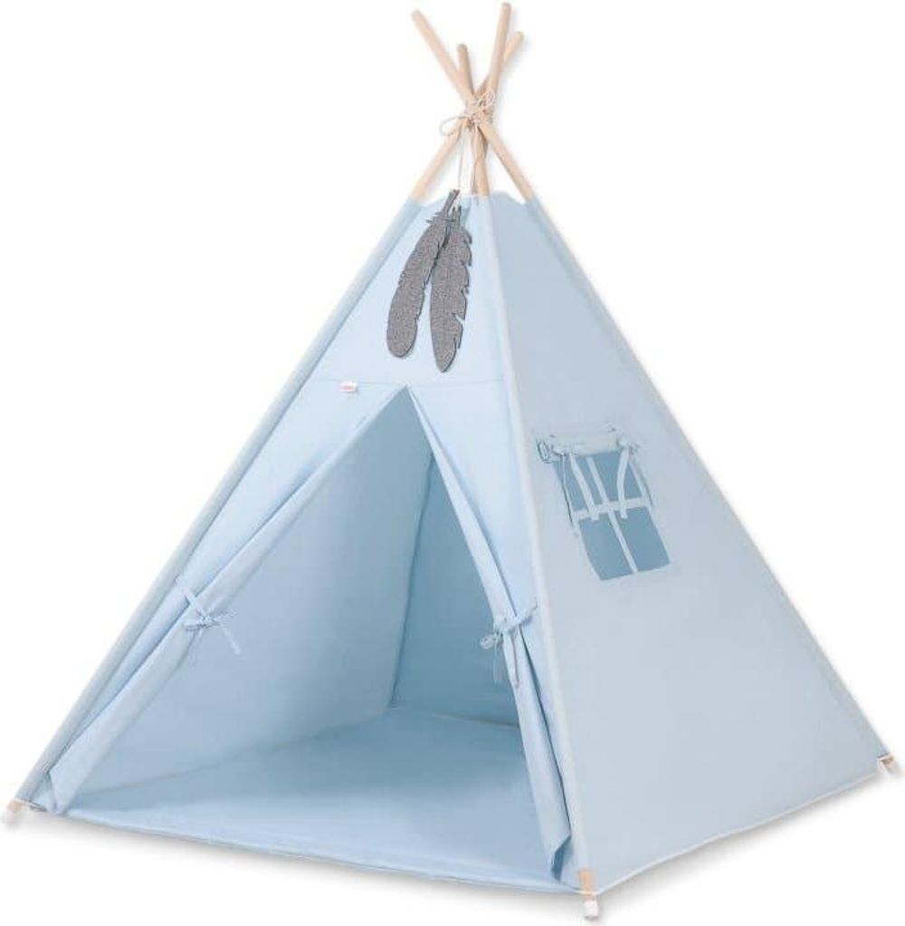 TEEPEE Zelt für Kinder – Spielzelt – inklusive Spielmatte, stabiles Kieferngestell