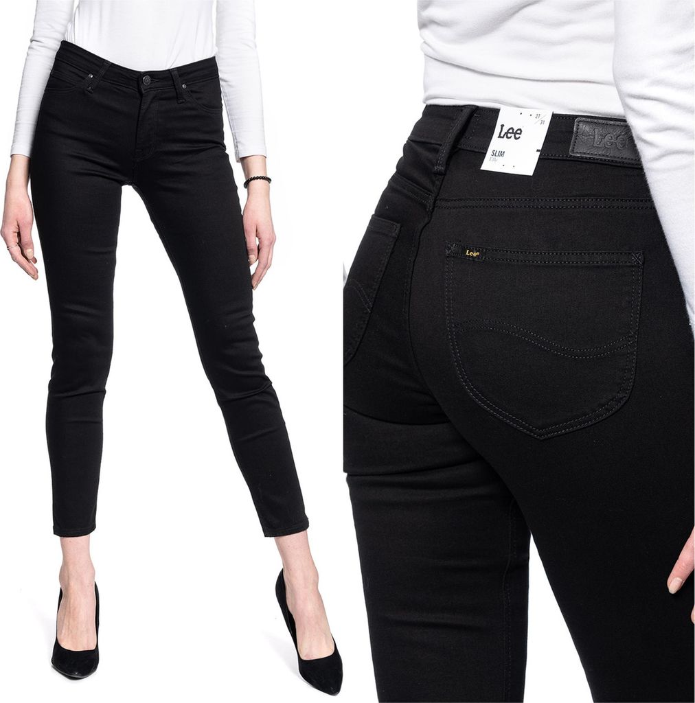 LEE, Damen Jeanshose, Skinny fit, ELLY, W28 L31, Schwarz, Jeans, baggyjeans, buggy
