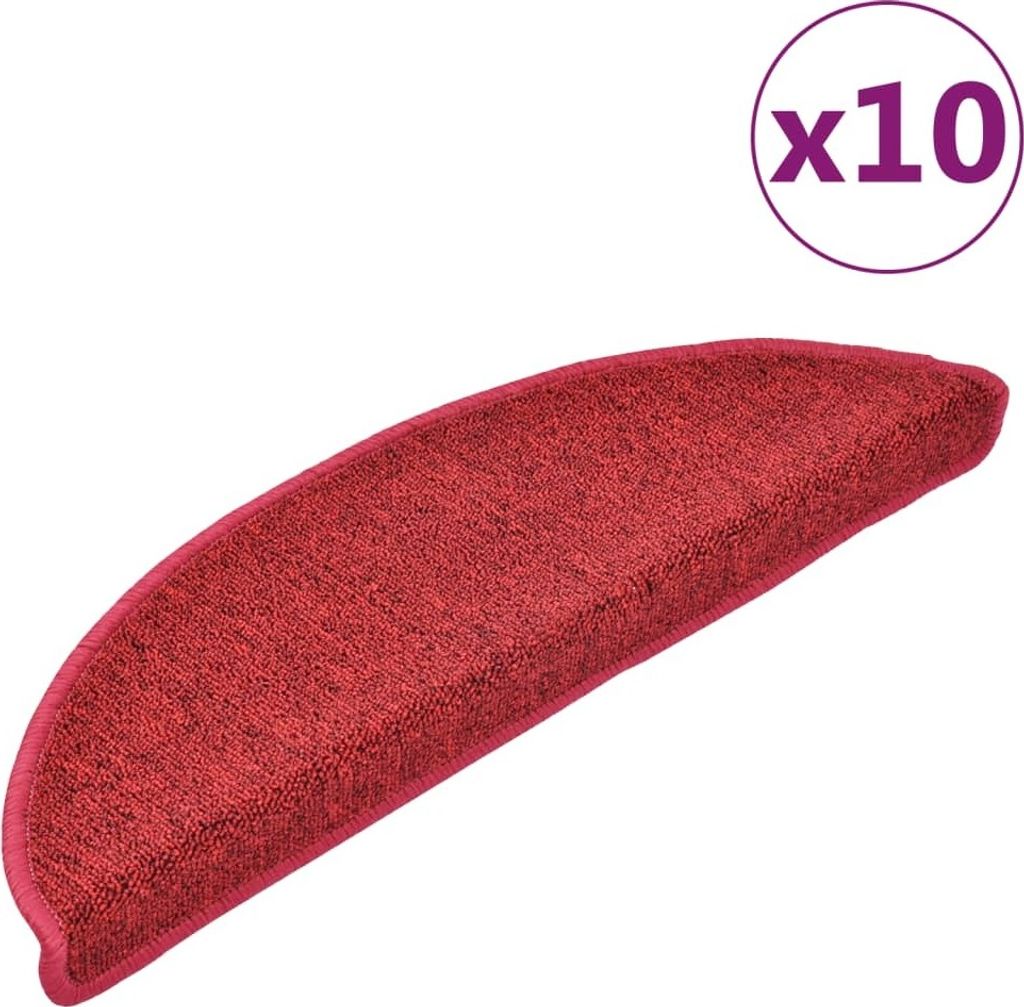 Stufenmatten 10 Stk. 56x17x3 cm Rot Halbrund