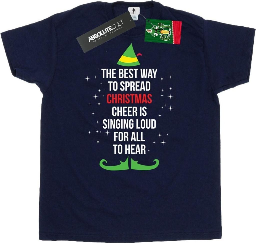 Elf - "Christmas Cheer" T-Shirt für Herren BI23821 (L) (Marineblau)