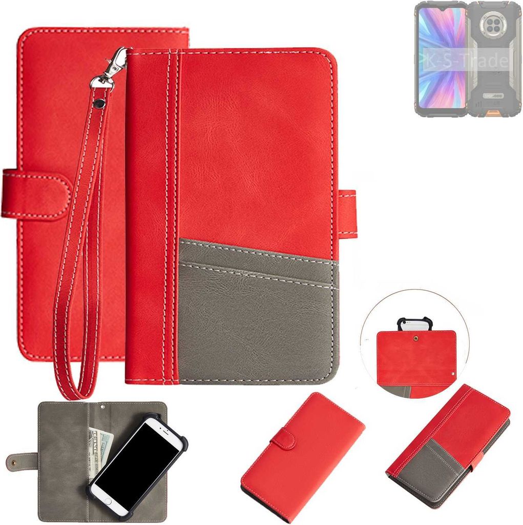 K-S-Trade Handy Schutzhülle kompatibel mit Doogee V31 GT Hülle Portemonnee Brieftasche Klapphülle Kartenfächer Flip Wallet Case Etui