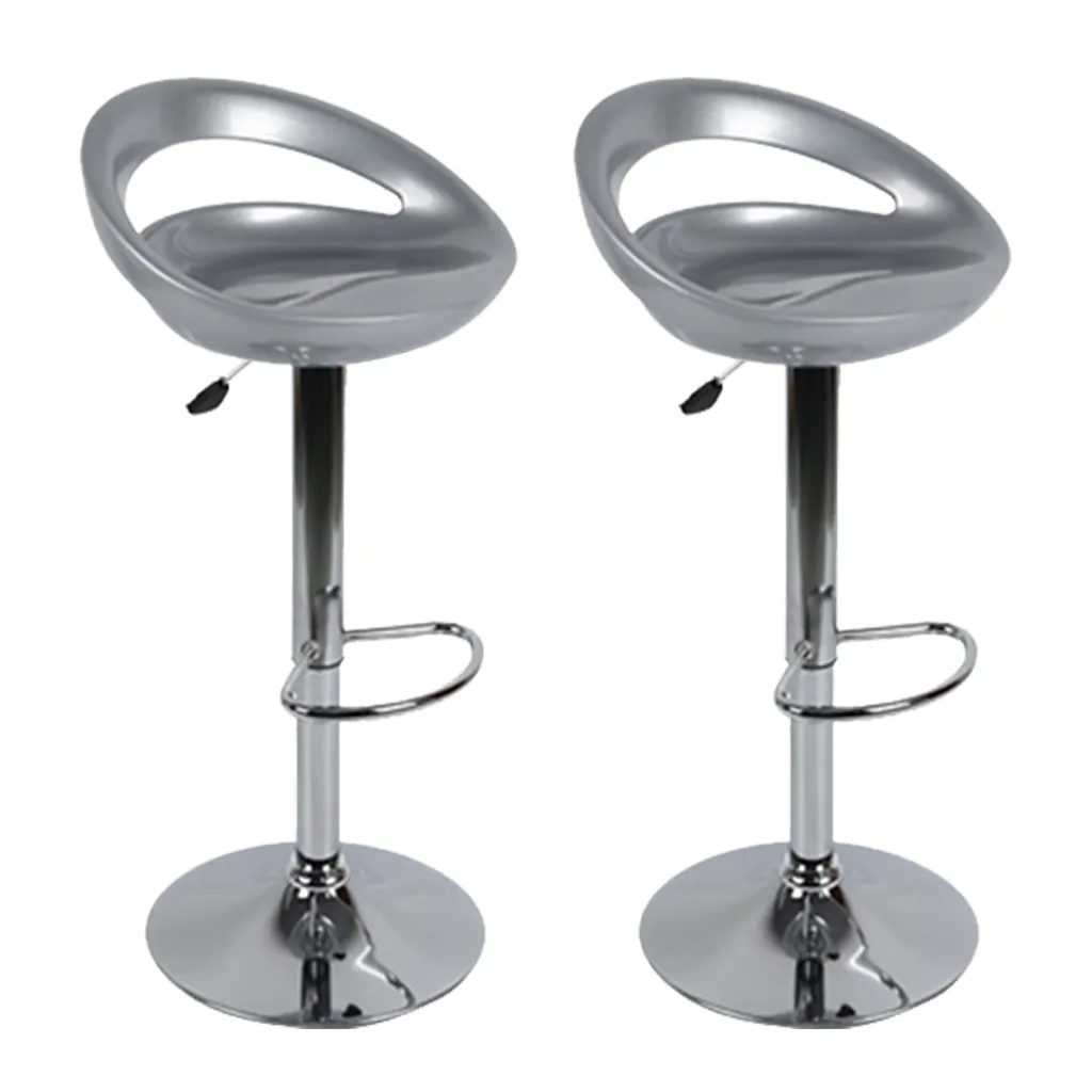 Tabourets de bar réglables lot de 2 gris pour assise ergonomique et confort