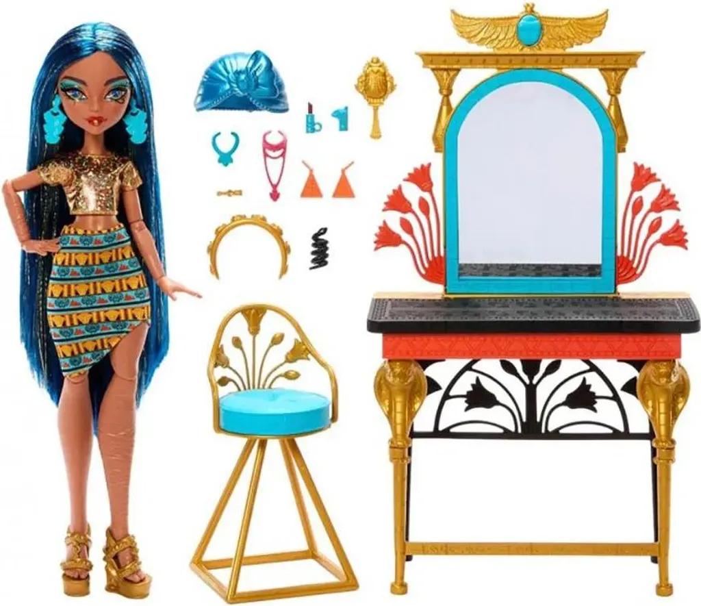 Poupée Monster High Cleo De Nile : Le Cadeau Parfait avec Maquillage Bleu