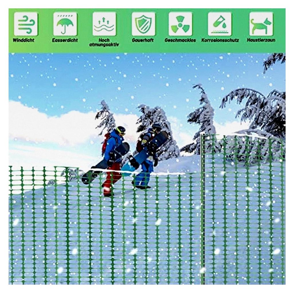 Schutznetz aus Kunststoff 1 x 50 m, Grün, Absperrzaun, Bauzaun, Warnnetz, Auffangnetz, Wildzaun, Fangzaun, Warnzaun, Zaun Netz, Baustellennetz, Wa...