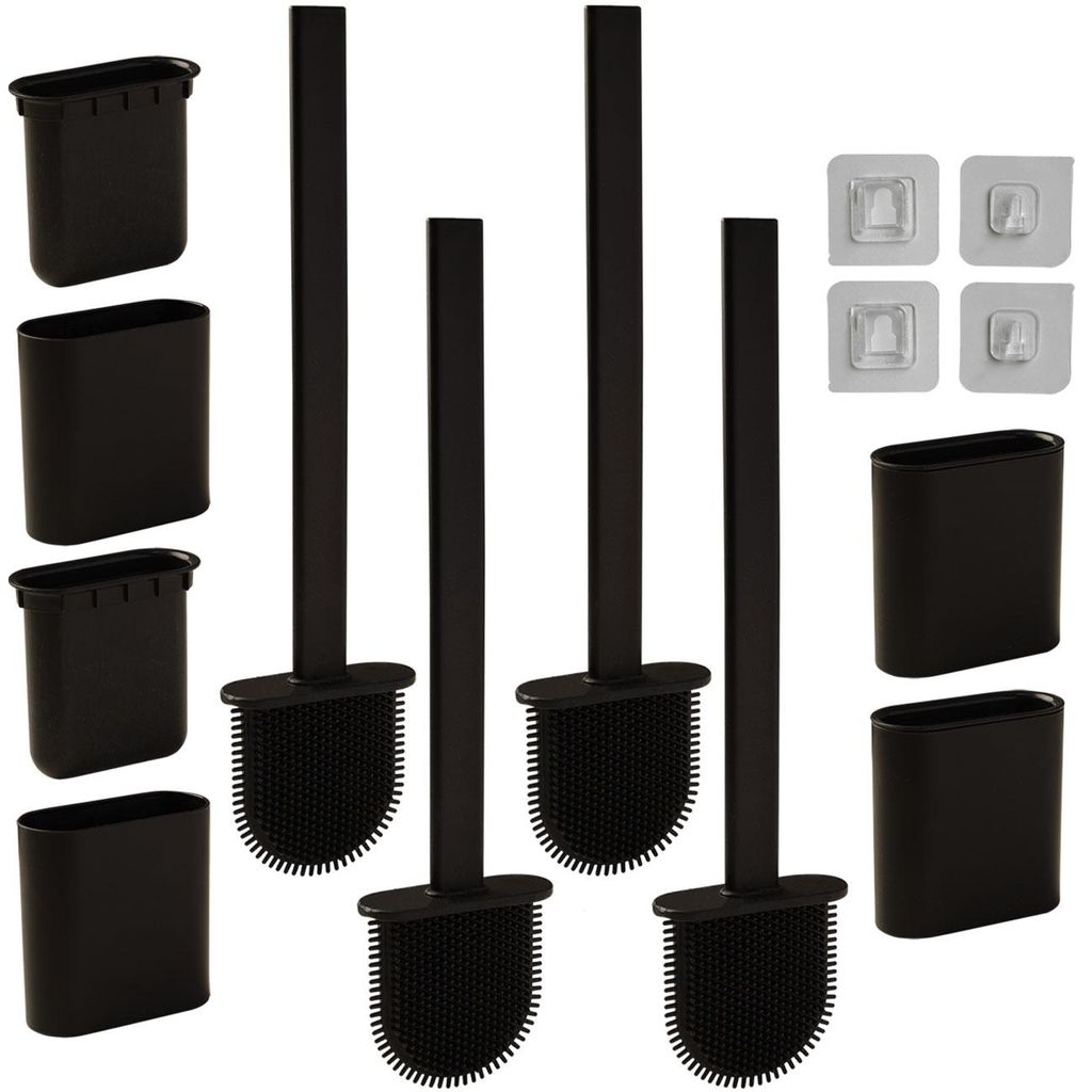 4er-Set WC-Bürste mit Silikonborsten, 4 Toilettenbürsten Produktbild 