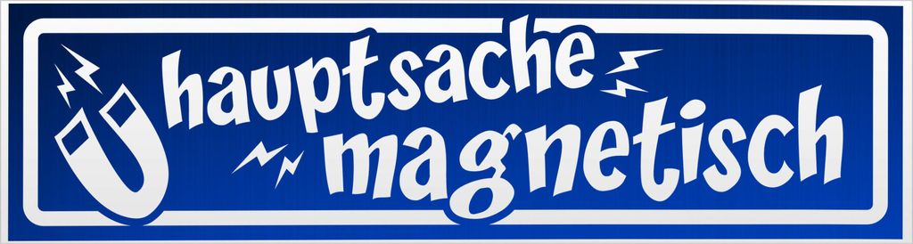 Kiwistar Hauptsache magnetisch - invertiert Magnetschild Schild magnetisch - 20cm Blau - reflektierend - Magnetfolie für Auto PKW Kfz