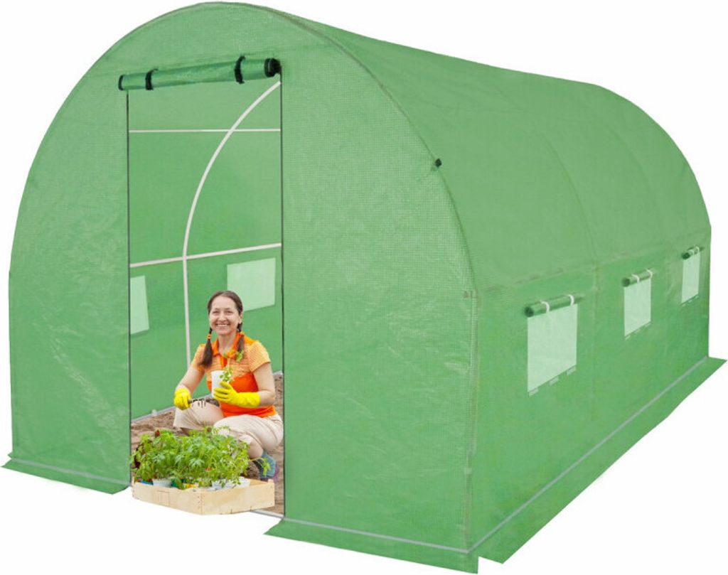 4iQ Gewächshaus Folientunnel 2x3m Grün 19 mm