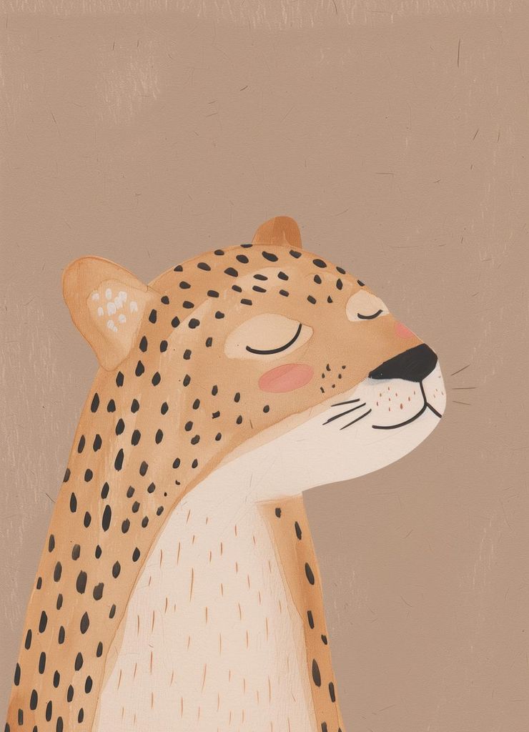 Plakat 13x18cm Muster für Kinder, Mädchen und Jungen - Gepard