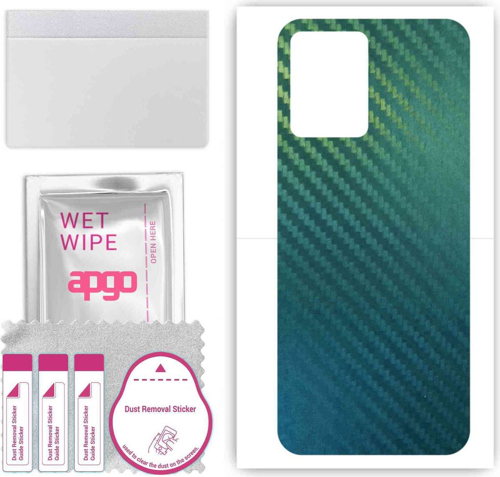 apgo Rückseite Schutzfolie, Skin, kompatibel mit Realme V25, Hinten Displayschutzfolie aus Vinylfolie, kratzfest, einfache Montage - Kohlenstoff-C...