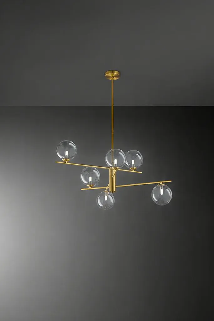 Plafonnier Perenz en Laiton Bruni 6 Lumières G9 - Design Moderne Perenz