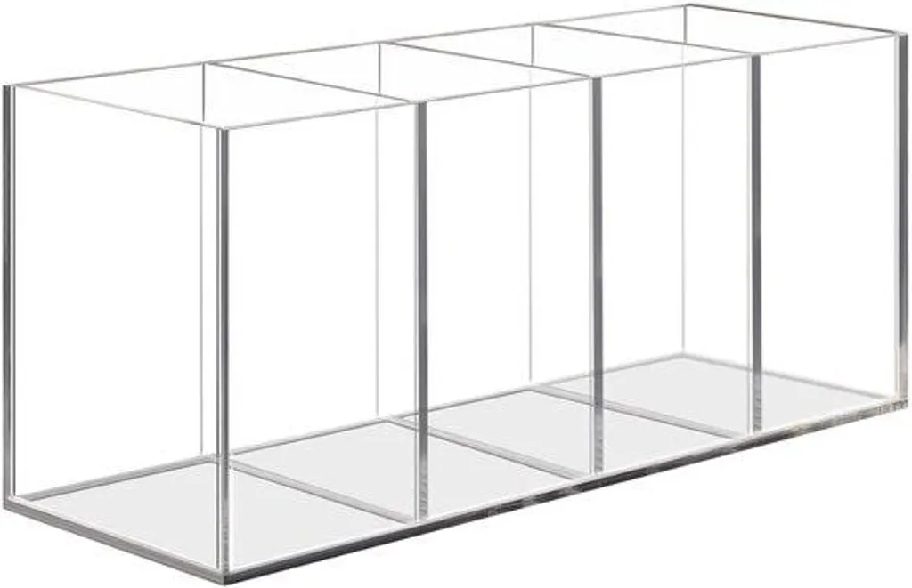 Organiseur bureau acrylique rigide à 3 compartiments ergonomiques