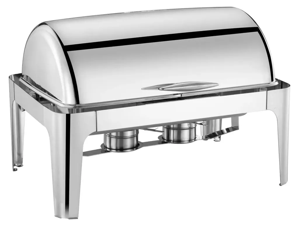 Réchauffeur de Buffet Rectangulaire 8,5L avec Fenêtre de Visualisation Inox