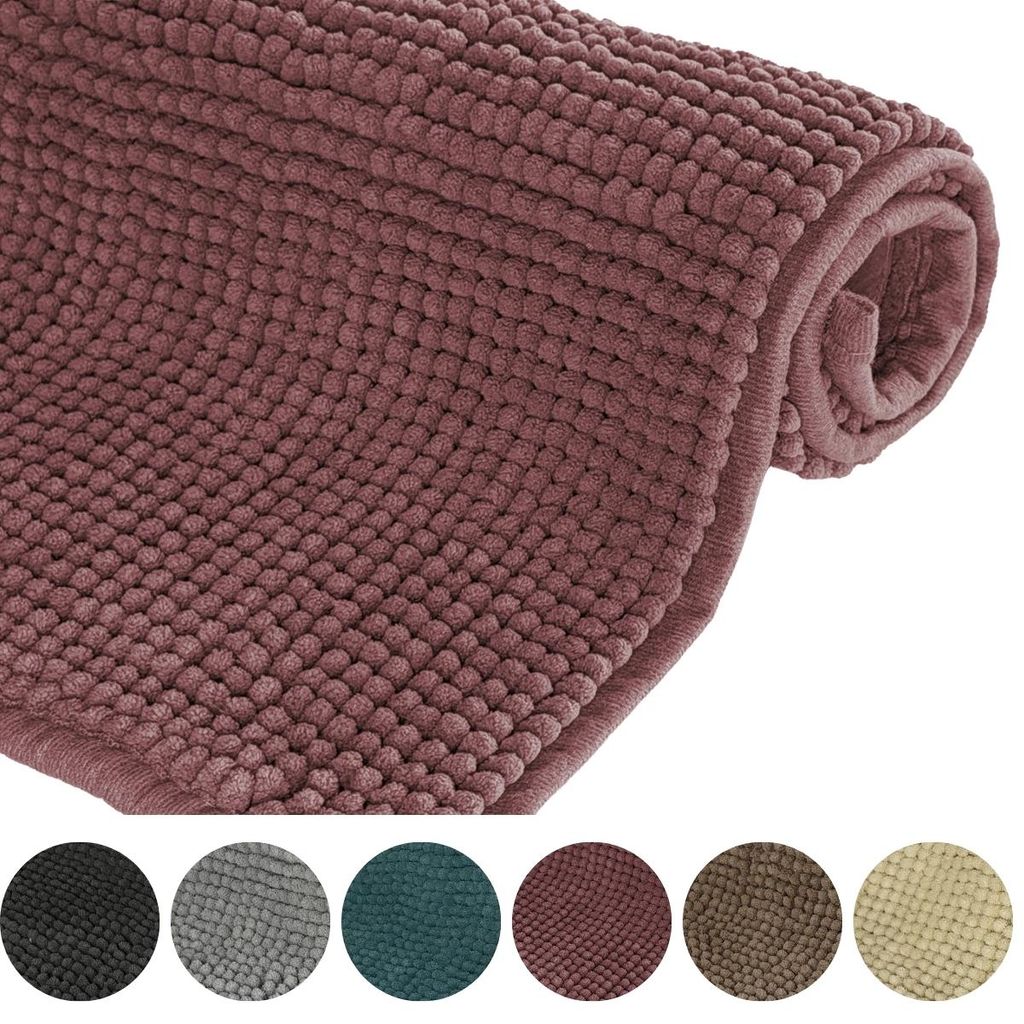 Badematte Badezimmerteppich Chenille Mikrofaser Rutschfest Produktbild 
