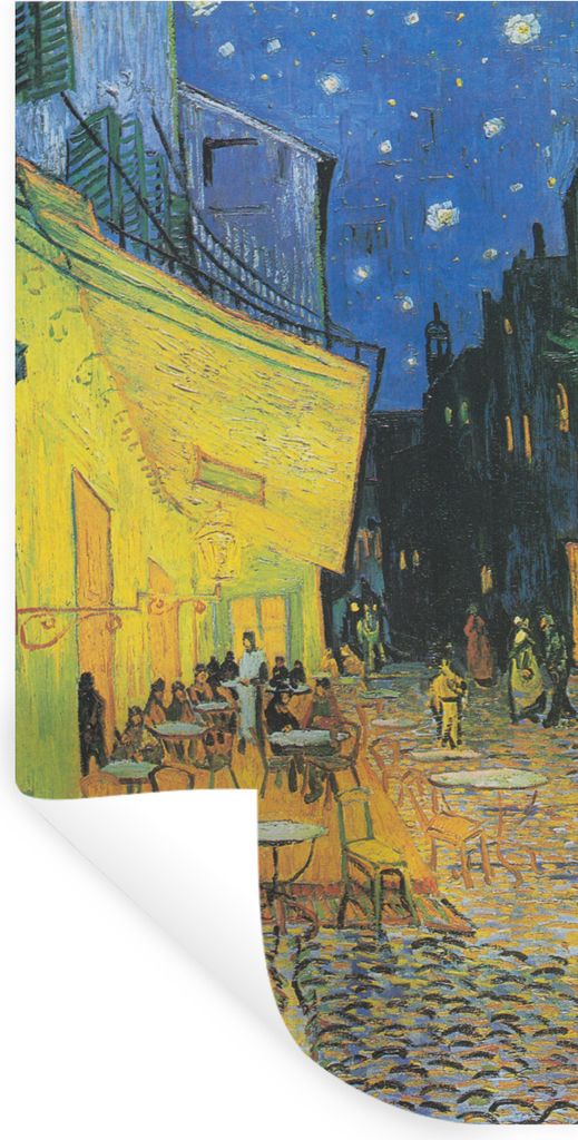 MuchoWow Wandtattoo Wandsticker Wandaufkleber Caféterrasse bei Nacht - Vincent van Gogh 80x160 cm Selbstklebend und Repositionierbar - Sticker -...