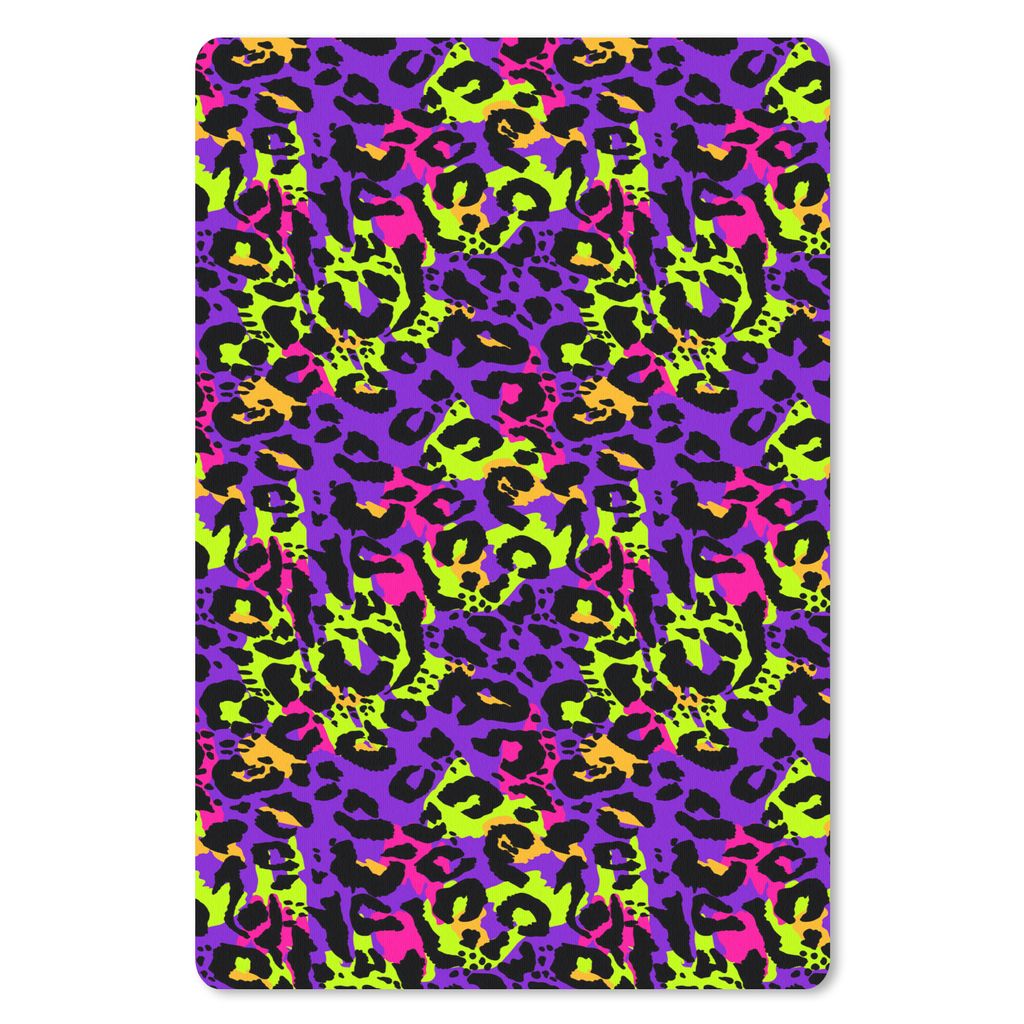 MuchoWow Mauspad Mousepad Pantherdruck - Neon - Regenbogen 40x60 cm - Mousepads - Maus Mat - Pad - Mausunterlage - Schreibtisch Accesoire