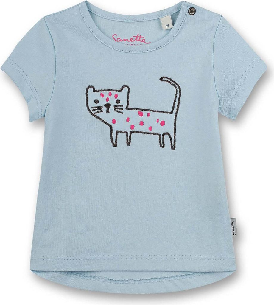 Sanetta Kidswear Mädchen T-Shirt hellblau Leopard 68