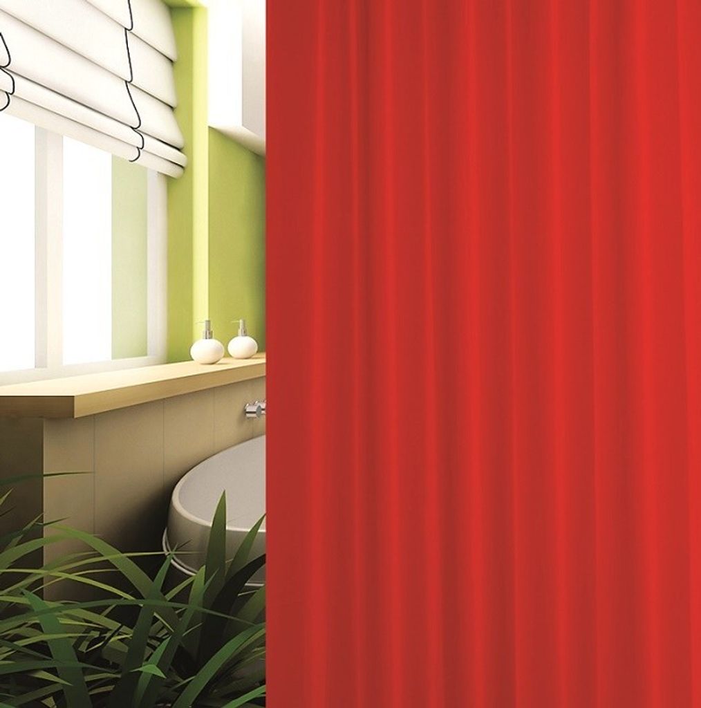 Textil Duschvorhang rot 240x200 cm inkl. Ringe 240 x 200 cm