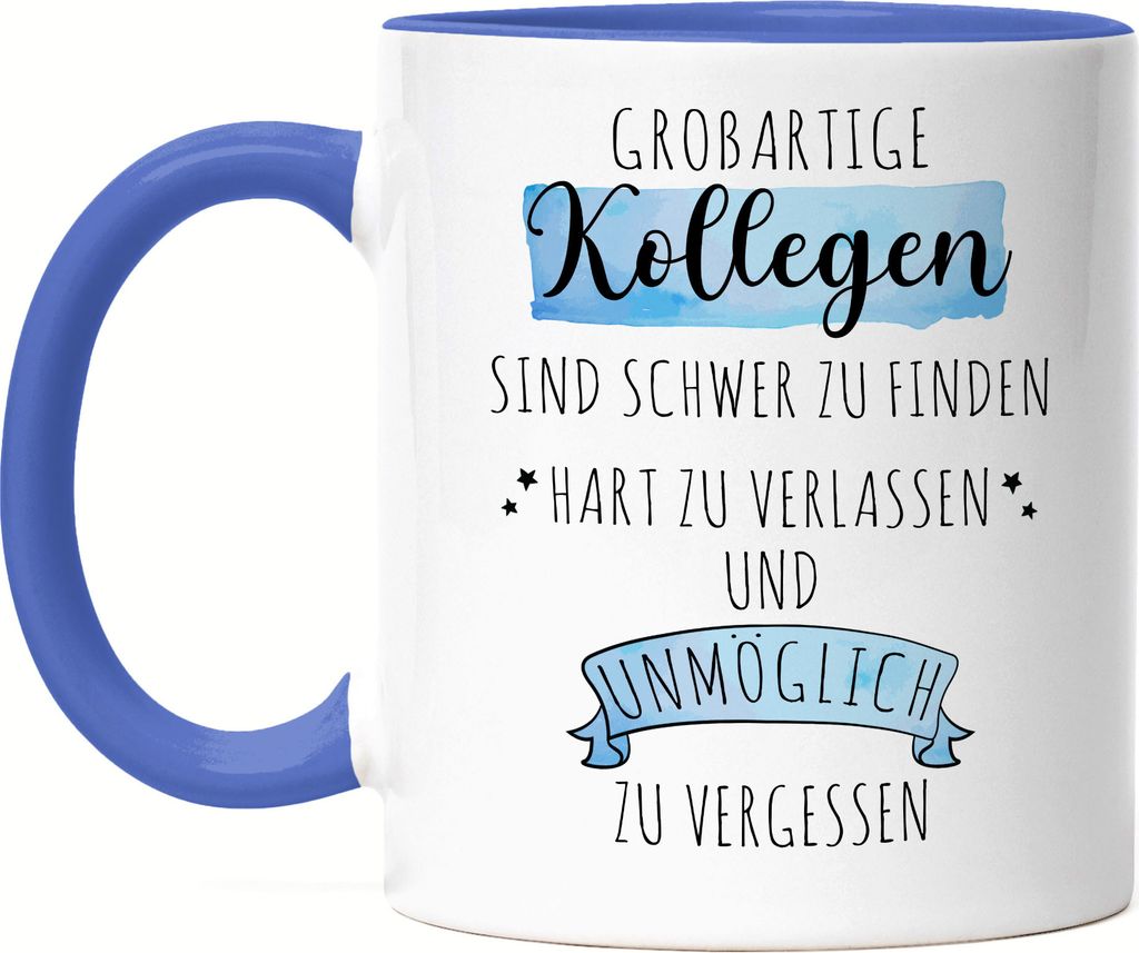 Großartige Kollegen Sind Schwer Zu Finden Tasse Blau Danke Geschenk Hart Zu Vergessen