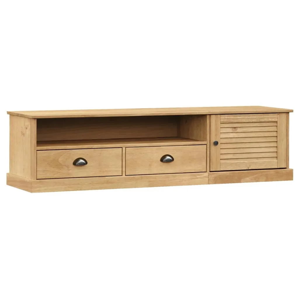 Meuble TV VIGO en bois massif 156x40 cm : fini le désordre dans le salon