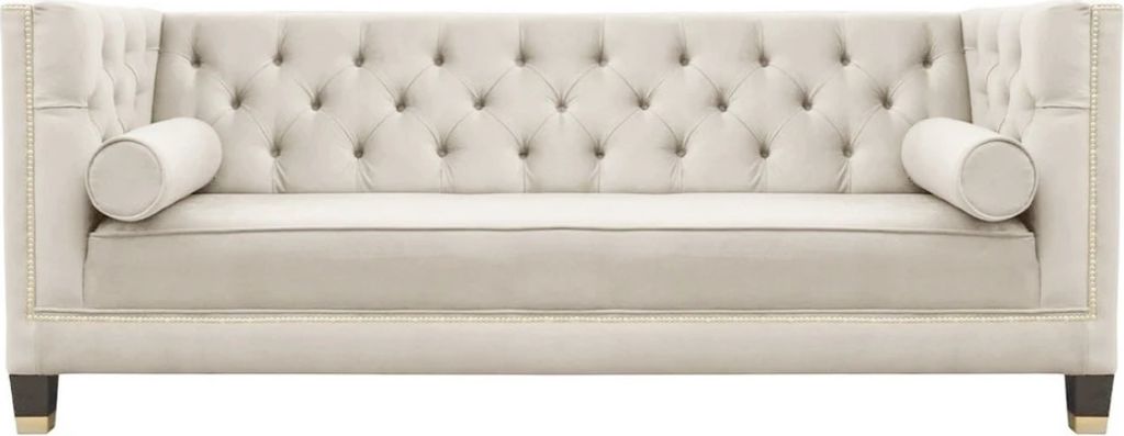 Beige Chesterfield Wohnzimmer Modern Design Couchen Sofa Möbel Stoff Sofas Neu