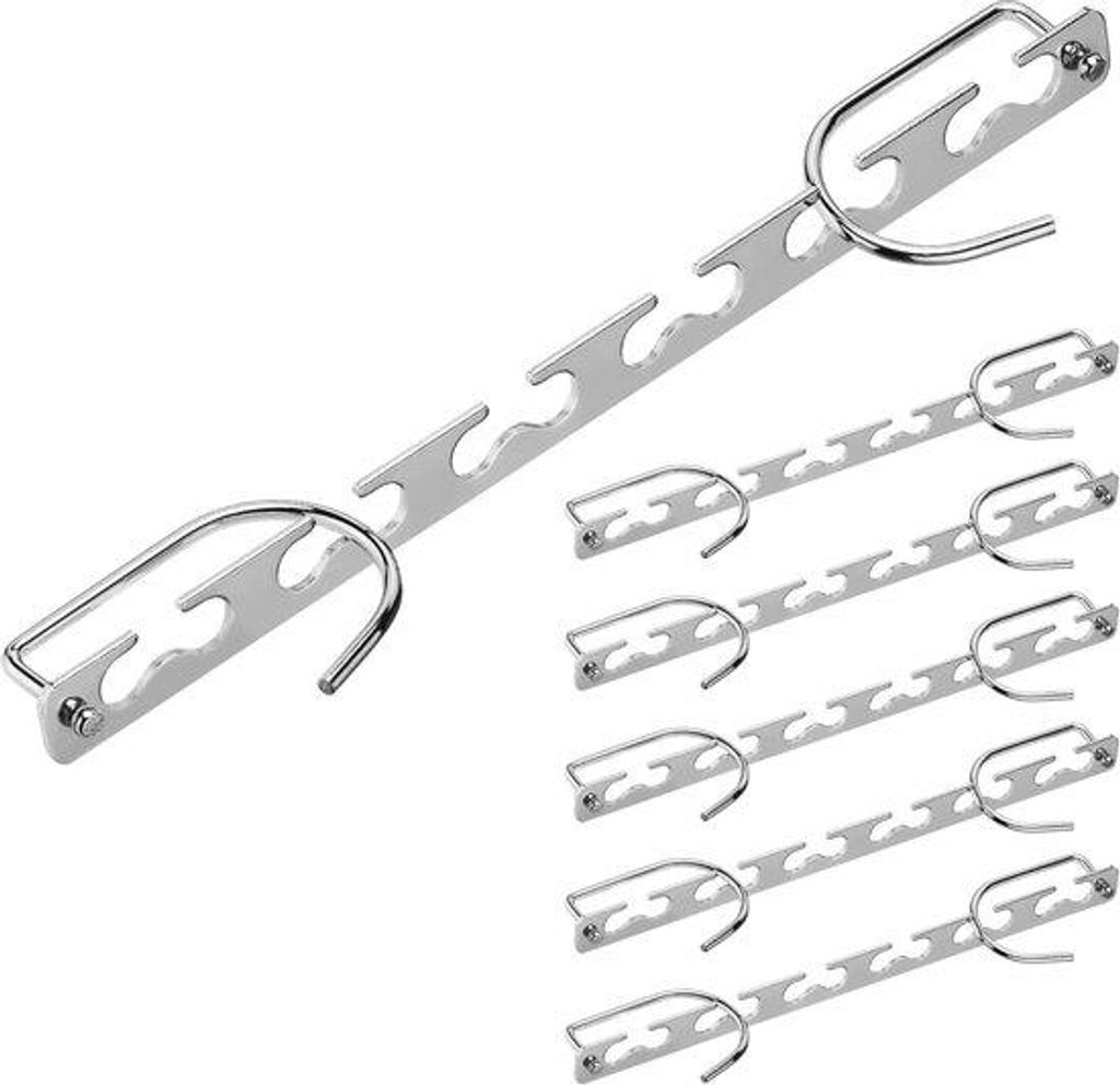 6er Set Stahlhaken für Kleidung - Mehrfachhaken - 6 in 1 Haken - Ideal für Röcke oder Hosen - Garderobenorganisation