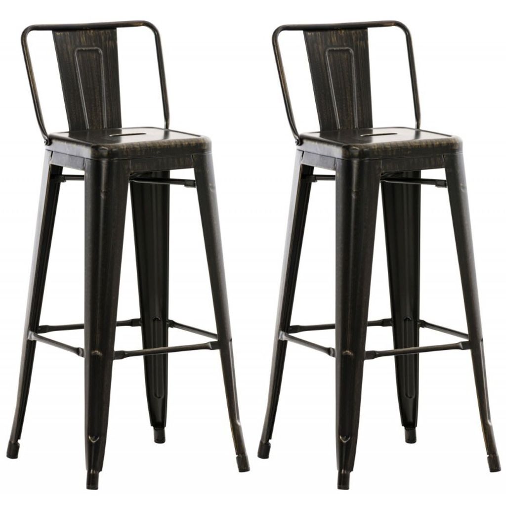 CLP Barhocker 2er Set mit Lehne im Industrial-Look Mason, Produktbild 