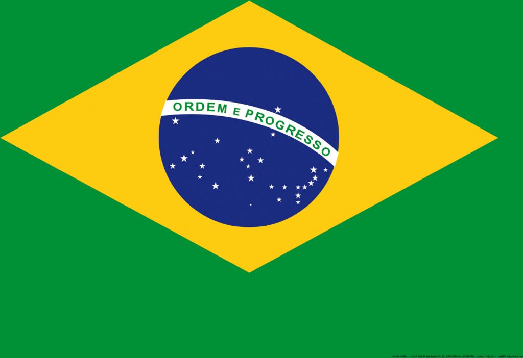 Brasilien Kunstdruck Bild - Flaggen Der Welt (40 x 50 cm)