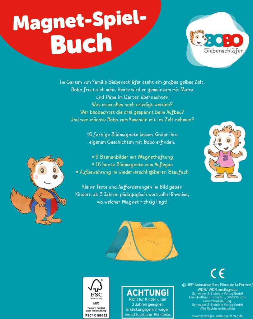 Bobo Siebenschläfer Magnet-Spielbuch für Kinder ab 3 Jahren Produktbild 