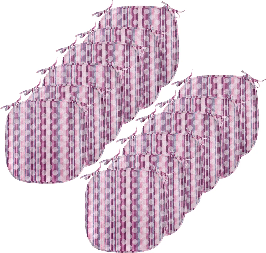 ABAKUHAUS Set 12 Cuscini Sedie 40x40 Impermeabili Blu e Rosa - 1