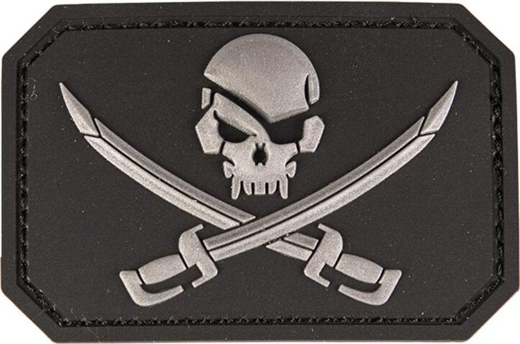 Patch 3D Skull with swords schwarz