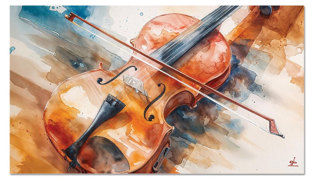 Giallobus - 96 - Aquarell Violine - Giallobus - 35L x 20B cm - Bild - Acrylglas