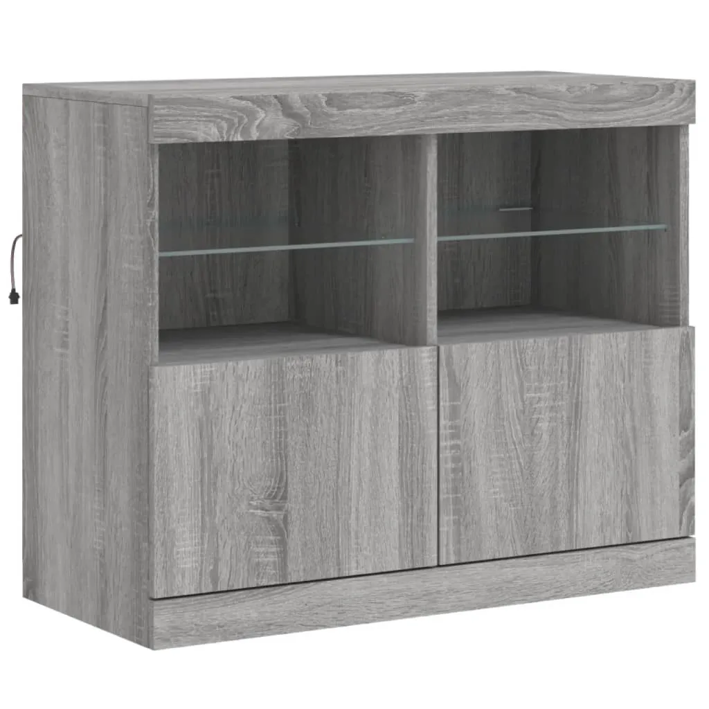 Mobile Credenza LED Grigio Sonoma 81x37x67 cm | Miglior Prezzo Online - 3