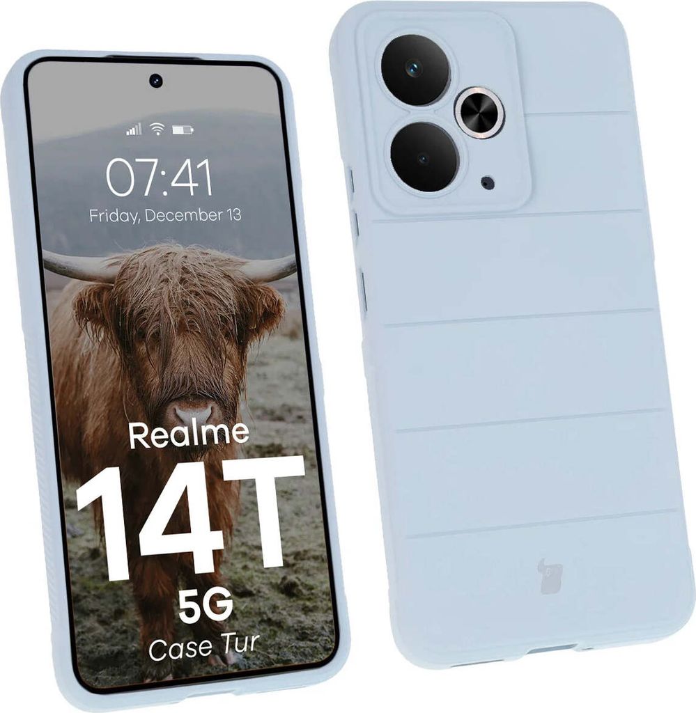 Robuste Handyhülle für Realme 14T 5G, Bizon Case Tur, Hellblau