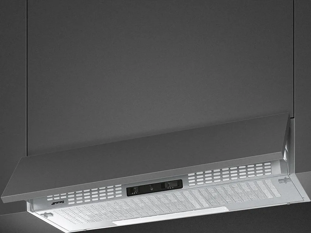 Hotte tiroir escamotable Smeg KSEIR92SE2 grise avec débit 225 m3/h