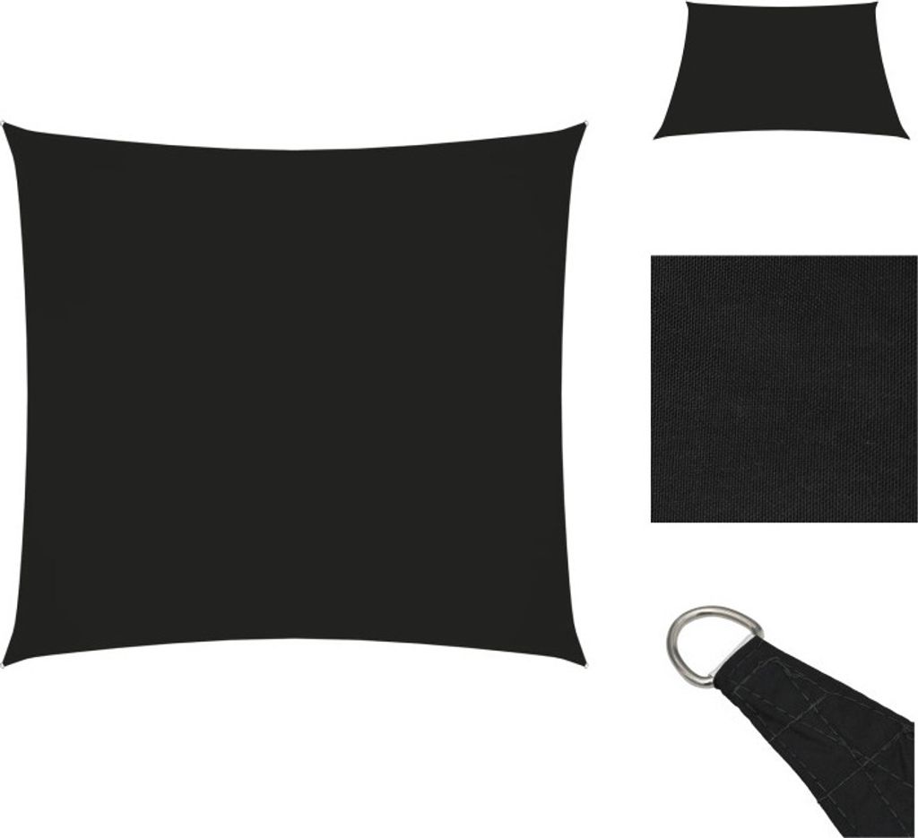 vidaXL Sonnensegel Oxford-Gewebe Quadratisch 5x5 m Schwarz - Sonnenschirme & Sonnenschutze