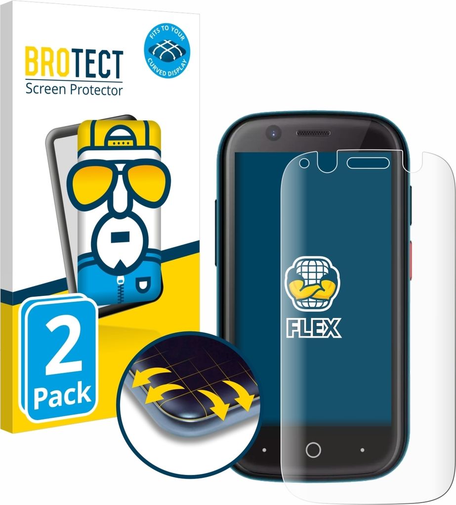 2x BROTECT Fullscreen Schutzfolie für Unihertz Jelly 2 Displayschutz Folie Fullcover Klar Transparent