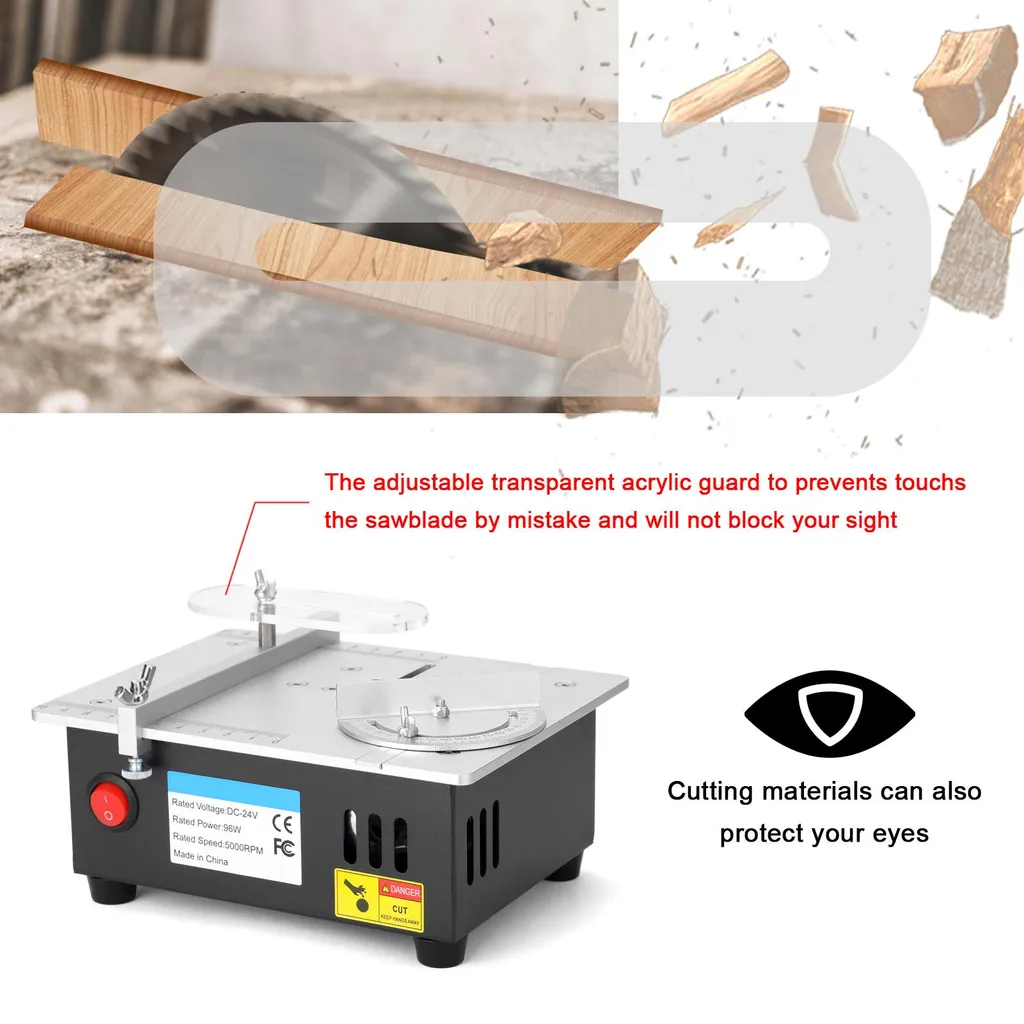 Mini scie de table 96W réglable avec alimentation de bureau - 5