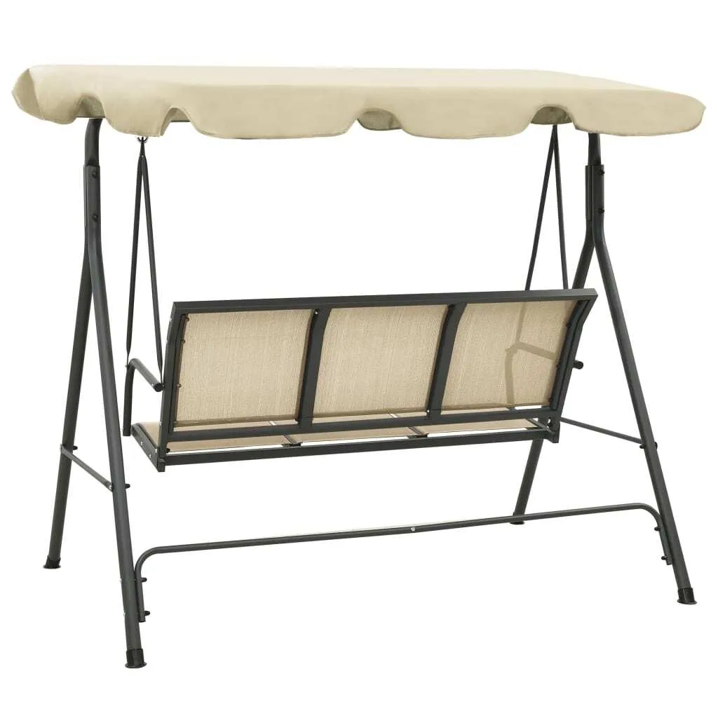 Balancelle Hollywoodienne Anti-UV Structure Acier Stable Gris - 3