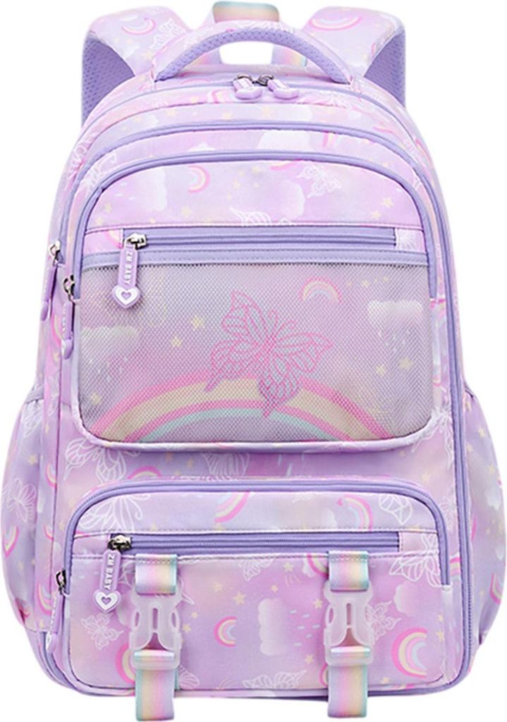 Schulrucksack Mädchen, Kinderrucksack, Kucksack Mädchen, Schultasche, Lila, S(42x28x17cm)