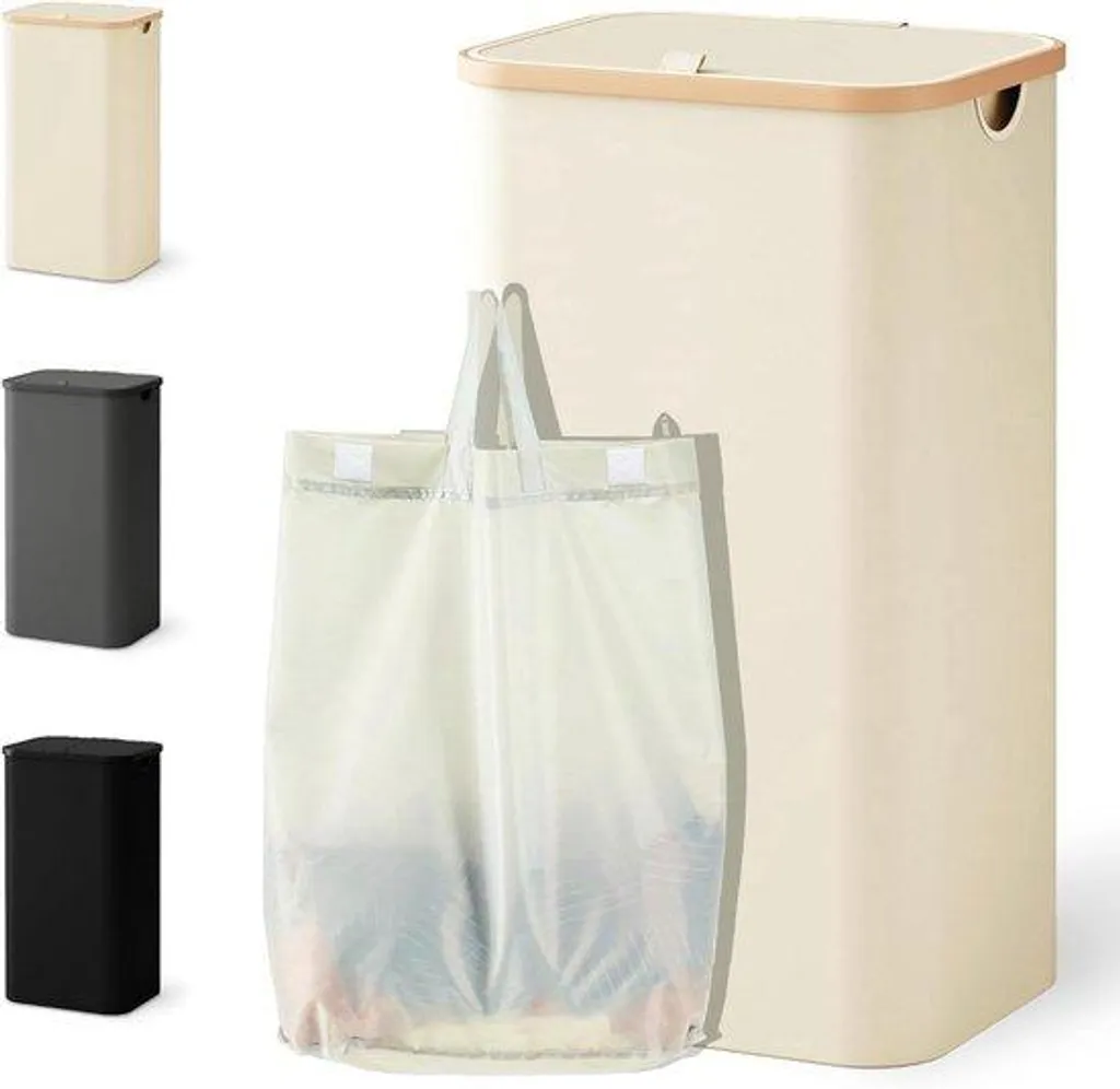 Panier à linge sale pliable beige 100L : fini le désordre dans la pièce
