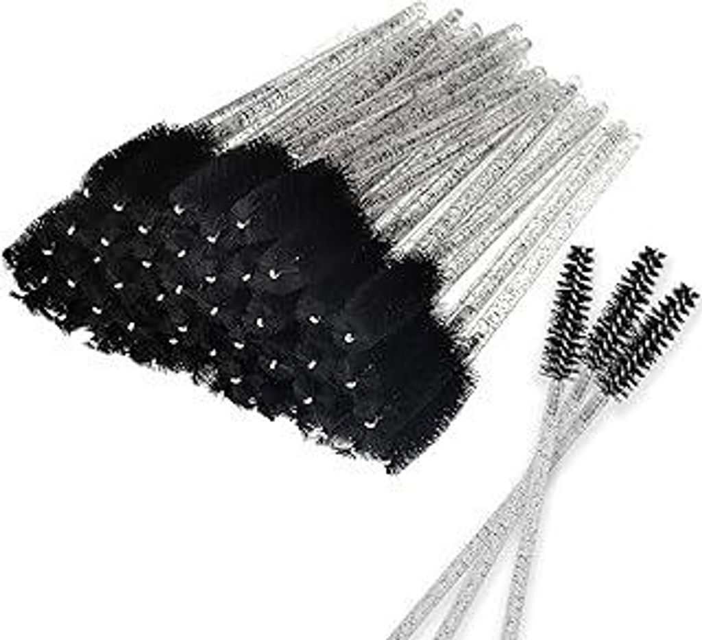 Einweg-Kristall-Augenpinsel, Pinsel Mascara Zauberstäbe, Wimpernmascara-Bürsten, Augenwimpern-Applikator-Pinsel (50PCS, Schwarz)