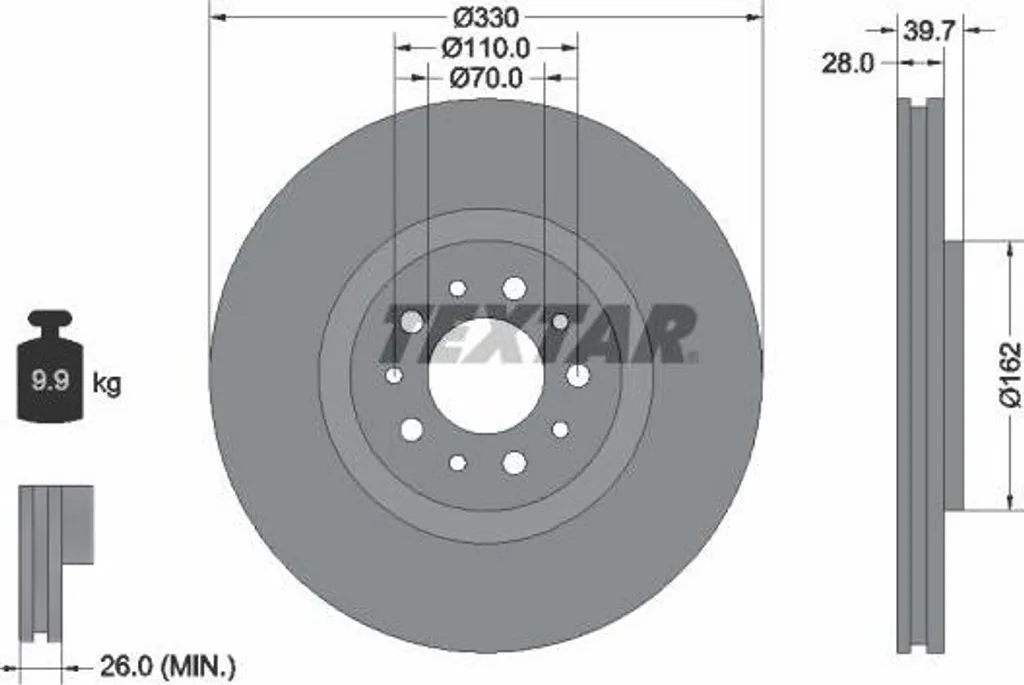 Disque de Frein Textar 92145103 : Stop aux Vibrations et Bruits OE